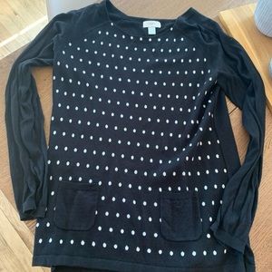 Loft black polka dot Sweater
